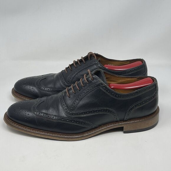 Johnston Murphy XCS Oxford Shoes Mens 10.5 M Black Leather Wingtip Waterproof - Picture 2 of 16